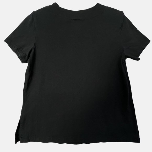 Vintage Hand Painted T Shirt Rhinestones Padded Sholuders Black Womens Large L - Picture 5 of 9